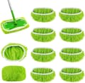 Swiffer-compatible Microfiber Cloths for Wet and Dry Use, 10-pack, Green, 25x11.5 cm