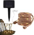 Solar Powered Fairy Lights - 10m Hemp Light Rope with 8 Operating Modes -