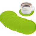 Coasters Set of 6, Non-slip Washable Silicone Coasters, Green