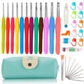 37-piece Crochet Hook Set, 2mm (b) - 8mm (l) Ergonomic Soft Handle
