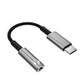 Miniatyrbilde 4 av 5: USB Type C til 3,5 mm Hodetelefonkontakt Digital Lydadapter Konverterer USB C til 3,5 mm Hodetelefon Aux Kabel Grå
