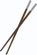 1 par ätpinnar i helt naturlig bambu av hög kvalitet ckz01 par silverbrun -