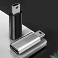 Pikkukuva 3 / 5: USB C naaras Mini USB uros -sovitin GPS-navigointiin, Type C -sovitin hopeanharmaa Silver gray