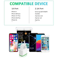 Miniatyrbilde 4 av 5: USB-nettstrømadapter, 4-pakning 2.1A 5V 2-porters universell LED-strøm