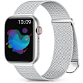 Miniatyrbild 1 av 5: Metallband kompatibel med Apple Watch band 40 mm 38 mm 41 mm Silver-WELLNGS Silver Silver 38/40/41mm