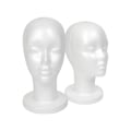 Miniatyrbilde 2 av 5: Hvit skum mannequinhode-display, isopor parykkhode (2-pakning)