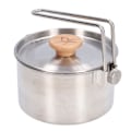 Miniatyrbilde 5 av 5: 1000 ml Camping Pot i rustfritt stål, bærbar utendørs te- og kaffekjele med avtakbart håndtak for piknik og fotturer