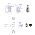 Miniatyrbillede 3 af 3: Kølelegeme Ekstruder Køler med Collet V6 Dyse 1,75 mm Filament Hotend Kompatibel med Pt100 Prusa I3 Mk3 3d Printer