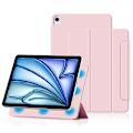 Miniatyrbillede 2 af 4: Stativ Etui til iPad Air 13 (2024) (M2) - Stødsikkert Magnetisk PU Læder Flip Etui - Pink Multicolor[qb] Multicolor Pink