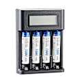 Miniatyrbillede 3 af 5: Smart digital oplader til 4 AA og AAA batterier, sort