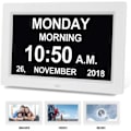 Miniatyrbild 1 av 5: Digital kalenderdagklocka fotoram (9-tums svart) - Automatisk