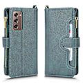 Miniatyrbillede 2 af 2: Etui til Samsung Galaxy Z Fold 2 med lynlås, magnetisk pung, kortslot, PU-læder, flip-etui Grøn Green A