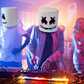 Miniatyrbillede 8 af 10: Marshmello DJ Maske Halloween Cosplay Maske - Perfekt