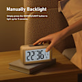 Miniatyrbild 5 av 5: Digital väckarklocka i trä med stor LCD-display, datum, temperatur, automatisk ljussensor, snooze-funktion, batteridriven