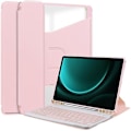Miniatyrbillede 1 af 5: Til Samsung Galaxy Tab S9 Fe+ 360 Rotation Transparent Smart Case Med Tastatur Pink