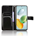 Miniatyrbillede 2 af 5: For Honor 200 Smart 5G/ Play 60 Plus 5G Støtte Etui Læder Wallet Telefon Cover Crazy Horse-Tekstur[qb] Black