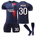 Miniatyrbillede 1 af 2: 2023-2024 Paris Saint G ermain Børnefodboldtrøje nr. 30 Messi No. 30 26