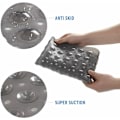 Miniatyrbilde 3 av 5: Badematte, 70x38cm Medium Størrelse Sklisikker Rektangulær Dusjmatte med Sugekopp og Dreneringshull, Badematte Maskinvaskbar Badematte (Grå