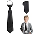 Miniatyrbillede 1 af 7: Jagowa 1PCS Børne slips til drenge med elastisk bånd slips slips til bryllup skoleuniformer (sort, blå, rød)