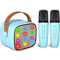 Pikkukuva 1 / 5: Lasten karaoke-kone 2 langattomalla mikrofonilla, kannettava Bluetooth-karaoke-kone lapsille, aikuisille, äänenmuuttajatehosteilla ja LED-valoilla