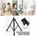Miniatyrbilde 3 av 3: 10\" 10W 5V 2A Teleskopisk sammenleggbar integrert Live Fill Light 3 lysmoduser 10 lysstyrke