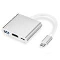 Pikkukuva 1 / 3: Macbook USB-C -sovitin - Thunderbolt 3 - USB 3.0 ja HDMI hopea