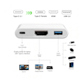 Pikkukuva 3 / 3: Macbook USB-C -sovitin - Thunderbolt 3 - USB 3.0 ja HDMI hopea