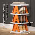 Miniatyrbillede 2 af 9: Stable sko hylde skostativ arrangør ORANGE 2 LAG 2 Orang Orange 2 Layer-2 Layer