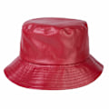 Miniatyrbilde 2 av 5: Unisex Motebøttehatt i PU-Lær Regnhatt Vanntett (Rød) Red