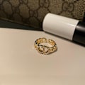 Miniatyrbild 1 av 5: Öppen Justerbar CD-Bokstavslogotyp Inlagd Diamant Utskuren Ring Damring Ring Betterlifefg