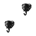 Miniatyrbillede 1 af 5: 1/2/3/5 Robust og holdbar dyrehoved nøglekrog til enkel sort (elefant) black (elephant) 2 Set