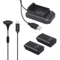 Miniatyrbillede 1 af 4: Genopladelig spilcontroller-erstatning til batteriopladningssæt kompatibel med Xbox 360