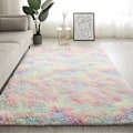 Miniatyrbilde 3 av 5: Enhjørning Romdekorasjon Teppe 60 X 120cm, Pastell Teppe For Barn, Shag Teppe For Barnerom, Mykt Baby Leketeppe, Fuzzy Teppe For Stue