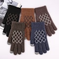 Miniatyrbillede 5 af 5: Vinter Touch Handsker Varme Stretch Strikkede Luffer Fuld Finger Blue