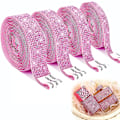 Miniatyrbilde 1 av 5: Pink4 selvklebende rhinestones bånd krystall dekorasjon klistremerke selvklebende krystall rhinestones diamant bånd (4 rader + 6 rader + 8 rader + 10 rader)