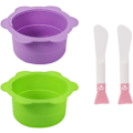 Miniatyrbilde 1 av 5: 2 stk. Voks Smeltebeholder, Petalformet Silikon Gjenbrukbar Voksvarmerbeholder med 2 stk. Silikon Voksspatel Non-Stick (Lilla, Grønn) [qb]