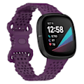 Miniatyrbillede 4 af 5: Byte af hul rem til Fitbit Versa 4/Versa 3/Sense 2/Sense Watch tilbehør (mørklilla)
