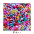 Pikkukuva 1 / 5: 100-1000 kpl 6x9mm sekoitettu väri glitter läpinäkyvä muoviponihelmet korujen valmistukseen DIY rannekoru kaulakoru likainen punos koristehelmet 200 pcs