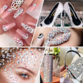 Miniatyrbillede 5 af 5: Mix Størrelse Flatback Glas Krystal Rhinestones