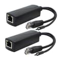 2-pack Gigabit PoE-splitter, 48V till 5V 2.4A Micro USB Ethernet-adapter, fungerar med Raspberry Pi 3B+, IP-kamera och mer (BT)