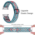 Miniatyrbild 3 av 5: Elastiskt nylonband med justerbart spänne flätat klockarmband för Fitbit Charge 6/5 - 14# [DM] Multicolo Multicolor Style L Fitbit Charge 6