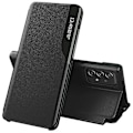 Miniatyrbild 1 av 5: Fodral för Samsung Galaxy A53 5g Fönster Magnetisk Automatisk Stängning Anti-fall PU Läder Flip Folio Black