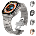 Miniatyrbild 2 av 5: Lyxigt armband i rostfritt stål för Apple Watch Band Ultra 2 49mm 45mm 44mm 42mm Fjärilslås Armband för IWatch 9 8 7 6 5 4 3 Titanium
