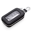 Miniatyrbillede 1 af 5: Mænd Kvinder Mode Læder Lynlås Bil Nøgleholder Transparent Wi - spot salg Sort Black one size