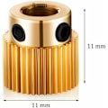 Miniatyrbillede 2 af 5: Ekstruderhjul 3D-printerdele 40 gear Messing Ekstruderhjul Kompatibel med CR-10, CR-10S, S4, S5, Ender 3, Ender 3 Pro (10stk)