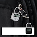 Pikkukuva 4 / 5: Metal Timer Lukko LCD-näyttö Monitoiminen Elektroninen Aika 99 Tuntia Maksimi Ajoitus USB Ladattava Lukko Hopeinen [DB]