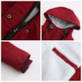 Miniatyrbilde 5 av 8: Kvinners vintervarme sherpa-foret jakke Tung Parka-frakk med hette Rød Ed 2XL
