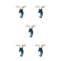 Miniatyrbillede 2 af 5: 1/2/3/5 Robust og holdbar dyrehoved nøglekrog til enkel Retro blå (hjort) Retro blue (deer) 5 Sets