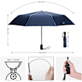 Miniatyrbillede 4 af 5: Parasol Foldbar Parasol Stormsikker Op til 140 Km/t, Vindtæt Storm Foldbar Parasol, Automatisk Åbning