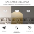 Miniatyrbillede 3 af 8: LED natlys med bevægelsessensor, 4 varme hvide batteridrevne lys, 2 lystilstande, automatisk tænd/sluk sensorlys til gang, trapper, soveværelse